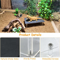 Bearded Dragon Basking Platform,Reptile Hide Cave with Slate Rock,S