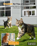 SAKSUN Cat Door for Window Weatherproof: Aluminum Frame Flap Pet Door Quick Fit Window Insert - Easy Adjustable to Fit Windows Width 27"-32" - 4 Secure Lock Modes with Magnetic Closure for Dog Cats