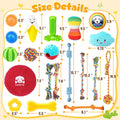 KIPRITII 25 Pack Various Dog Toys Set – Ideal for Teething, Entertainment & Interactive Play, Includes Puppy Toys, Rope Toys, Treat Balls and Squeaky Dog Toys
