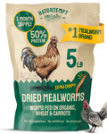 Hatortempt Bulk Dried Mealworms - 5 Lb Bag - Dried Mealworms for Chickens, Ducks & Wild Birds - High-Protein Chicken Feed & Bird Food