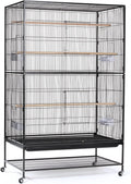 Prevue Hendryx Pet Products Wrought Iron Flight Cage - Big Rolling Bird Cage for Parakeets, Cockatiels, Conures, Lovebirds, Canaries, Finches, Parrotlets, & Cai