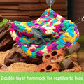 QWR Hand-Knitted‌ Soft Lizard Hammock,Double-Layer Hammock for Bearded Dragon Tank,Hanging Reptile Swing Hammock with St