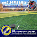 Dog Tie Out Cable and Stake 360° No Tangle Heavy Spiral Yard Stake and Retractable Dog Leash for Dogs Up to 10-90 lbs, 3
