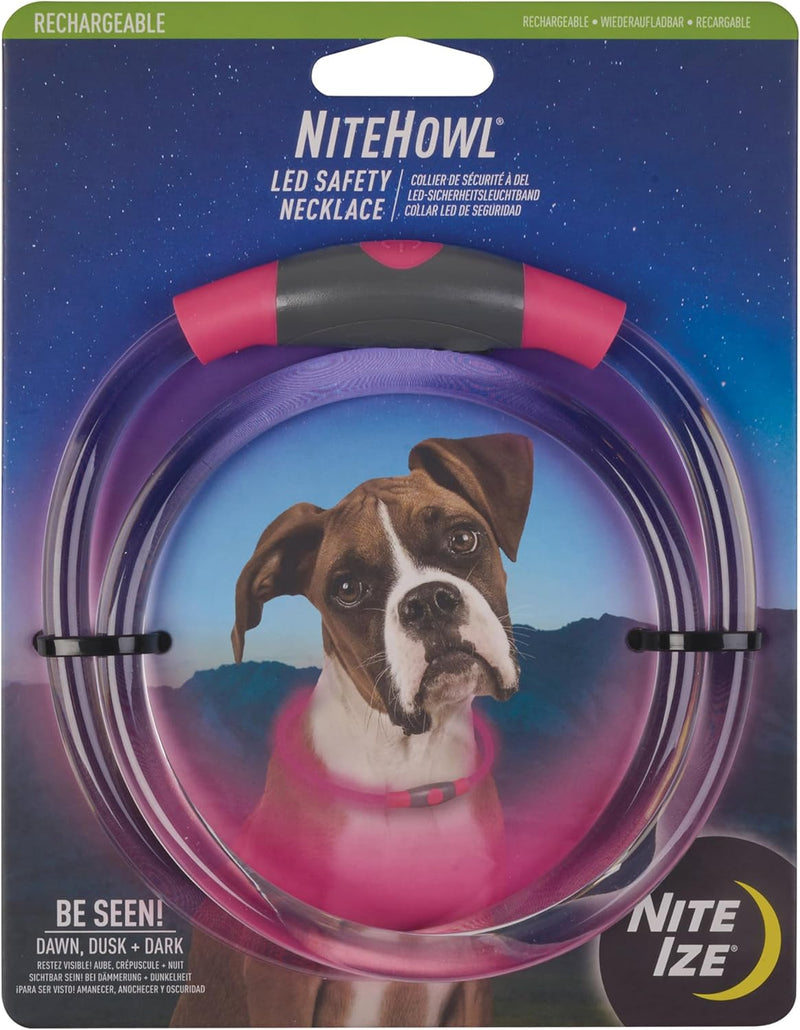 Nite Ize NiteHowl Rechargeable LED Safety Necklace - Dog Light for Dog-Walking Gear - Weather-Resistant Design - 5 Hours