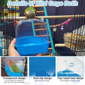 kathson Bird Bath for Cage Parakeet Bathing Tube for Budgie Conure Parakeet Finch Canary Cockatiel Parrot Lovebird (Rand