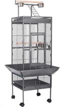 HSM 62 Inch Wrought Iron Large Bird Flight Cage with Rolling Stand for African Grey Parrot Cockatiel Sun Parakeet Conure Lovebird Canary…