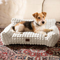 blunique Cute Dog Beds for Small/Medium Dogs/Cats, Washable Dog Sofa Faux Rabbit Fur Pet Bed, Supportive Dog Couch with Removable Zipper Cover for Indoor Cats/Dog, 30 x 20 x10inch, Off White