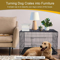 Dog Crate Topper Metal with Magnets for 42 Inch Crate - Aluminum Foldable Dog Kennel Topper Decorative Storage Pet Crate