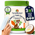 3-in-1 Dog Dental Wipes – Finger Wipes for Teeth, Ears & Snout Infused with Coconut Oil | Promotes Fresh Breath, Tartar Control & Daily Hygiene | Gentle Grooming Wipes for All Dogs – 50 Count