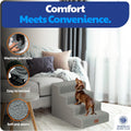 AKC 4-Step Pet Stairs for Small Dogs & Cats, 16 in High, Removable Cover
