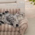 Hollypet Cat Bed Fluffy Plush Multifunctional Double-Layer Machine Washable Soft Warming Kitty Pet Couch Orthopedic Nest Beds for Small Cats Kitten and Dogs up to 13lbs, Pink(21x15x8 inch)
