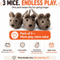 Cat Mice Toy 3 Pack, Felt Mouse Toy for Indoor Cats, No Catnip