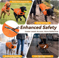 VIVAGLORY Wetoff Dog Raincoat, Rain Coat for Dog All Seasons Adventure, Rain Jacket with Harness Hole & Hood, Reflective Lightweight Waterproof for Doggy & Puppy, M, Orange