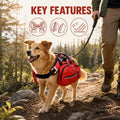 Dog Hiking Backpack, Dog Harness with Pockets Lightweight 2 in 1 Removable Storage Saddle Pack Breathable Padded Vest wi