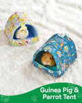 2 PCS Guinea Pig Hideout Guinea Pig House,Washable Hamster Hideout Small Animal Cage Accessories for Mouse Chinchillas H