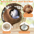 Apatal Coconut Bird Nest for Cage Natural Coconut Shell Birds House 2 Pack Parakeet Small Coconut Hide Breeding Hut Bird Cage Accessories for Parrot Lovebirds Budgies Cockatiel Conure Finch Canary
