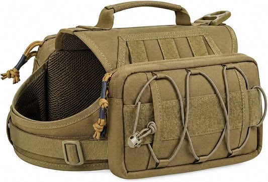 Tactical Dog Backpack Harness with Side Pockets for Medium-Large Dogs