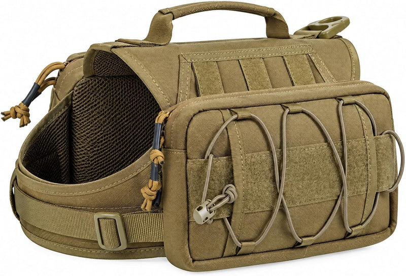 Tactical Dog Backpack Harness with Side Pockets for Medium-Large Dogs