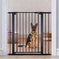 Mumeasy 36" High Extra Tall Dog Gate, 29.6"-40.5" Wide Pressure Mounted Tall Baby Gate for Dog, Auto Close Pet Gate with Door for Stairs,Doorways,House,Black