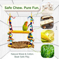 XLpeixin Parakeet Swing Toys,Natural Bird Grass Mat Toys Parrot Climbing Hammock with Perch Toys for Cockatiel, Sun Conure, Lovebird, Budgie