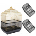 2 Pcs Bird Cage Seed Catcher, Elasticity Bird Cage Cover Seed Catcher Guard Birdscage Net Skirt Netting for Parrot Parakeet, Black