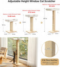 Cat Scratching Post with Large Window Perch, 47-Inch Tall Sisal Cat Tree