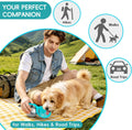 2 in 1 Portable Dog Water Bottle, 10oz Stainless Steel Leak Proof Pet Water Bottle with Foldable Silicone Bowl, Outdoor Travel Water Bottle for Dogs Walking Hiking Camping, 1 Pack Blue