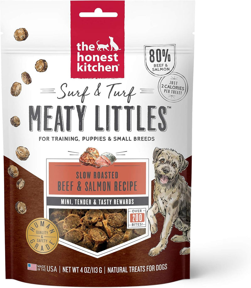The Honest Kitchen Meaty Littles Dog Treats, Beef & Salmon Recipe, Made with Human Grade Ingredients, High Protein Mini 