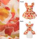 Fitwarm Maple Dog Dress, Ruffled Doggy Thanksgiving Dress, Fall Dog Clothes for Small Dogs Girl, Pet Outfit, Red, Orange