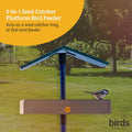 Birds Choice Pole Mount Seed Catcher Platform Feeder | Medium, Taupe