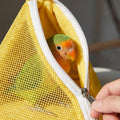 Small Bird Carrier, Triangular Pyramid Mesh Travel Bag with Zipper Closure