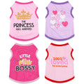 4 Pieces Chihuahua Clothes Cute Dog Clothes for Small Dogs Girl Puppy Shirt Yorkie Clothes Soft Pink Extra Small Dog Pet Clothing Comfortable XXS