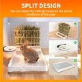 BESNEW 3 in 1 Guinea Pig Hay Feeder with Litter Box & Water Bowl,Training Potty Tray for Bunny & Piggy & Smaller Animals