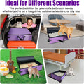 Large Portable Cat Travel Litter Box with Lid,Silicone Folding Bowl & Little Scooper, Leak-Proof and Foldable Travel Cat