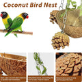 PINVNBY Natural Coconut Shell Bird Nest Suspended Parakeet Nest Bird Bed