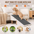 Split Ottoman Dog Ramp for Couch & Bed, 2-in-1 Foldable Wooden Pet Stairs & Steps, Anti-Slip Dog Steps for Small Dogs, P