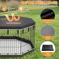 Dog Playpen Top Cover for Pets Waterproof Heavy Duty Dog Pen Cover with Breathable Mesh, Fits 24" 8 Panels Octagon Metal