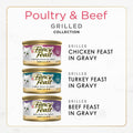 Fancy Feast Purina Grilled Wet Cat Food Poultry and Beef Collection Wet Cat Food VarietyPack - 3 Ounce (Pack of 60)
