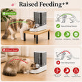 ECOLOVI Height-Adjustable Cat Food Stand, Elevated Cat Feeder Stand for Automatic Feeder & Bowls, Lifted Cat Food Table 