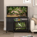 Herture 120 Gallon Reptile Tank Stand, 4x2x2 Reptile Enclosure Stand, with Storage Cabinet and Power Outlet, for Bearded