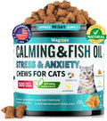 Wagmee Cat Calming Treats, with Melatonin, Chamomile, 500 Crunchy & Creamy