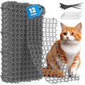 Petfolio 12 Pack Scat Mat for Cats - 16 x 8 Inch Cat Deterrent Mat with Spikes with 1 Inch Spikes, 6 Garden Staples & 10 Zip Ties. Pet Training Mat for Cat Repellent Indoor & Outdoor