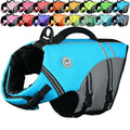 VIVAGLORY Sports Style Dog Life Vest, Dog Life Jacket for Swimming & Boating, Ripstop & Buoyancy for Puppy Doggy, Lifejacket with Handle, M, Blue