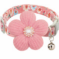 Small Dog Collar with Flower, Spring Dog Collar for Girl Dog Collars for Small Dogs Cute Dog Collar with Bell, Adjustable Length