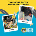 Brutus Bone Broth for Dogs - Bone Broth Powder with Chondroitin Glucosamine & Turmeric - Human Grade Food Toppers for Dr