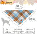 ADOGGYGO Fall Dog Bandana with Tassels Edges, Plaid Thanksgiving Scarf, L