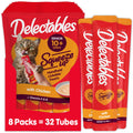 Delectables Squeeze Up Creamy Squeezable Puree, Lickable Wet Cat Treats, Grain Free, No Added Fillers, No By-Products, No Added Preservatives, 0.5 Ounces Senior Chicken, 32 Tubes Total
