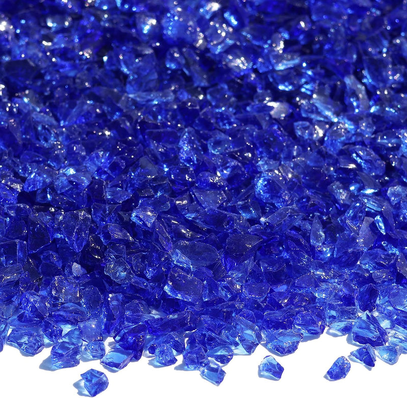QYGL Crushed Glass for Resin Art, DIY Crafts, 0.9LB Cobalt Blue 3-6mm