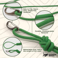 Long Rope Leash for Cats, Small Dogs & Puppies – Heavy Duty, Tangle-Free Lead for Walking, Training & Outdoor Play – Durable Nylon Pet Leash (Green 14FT)