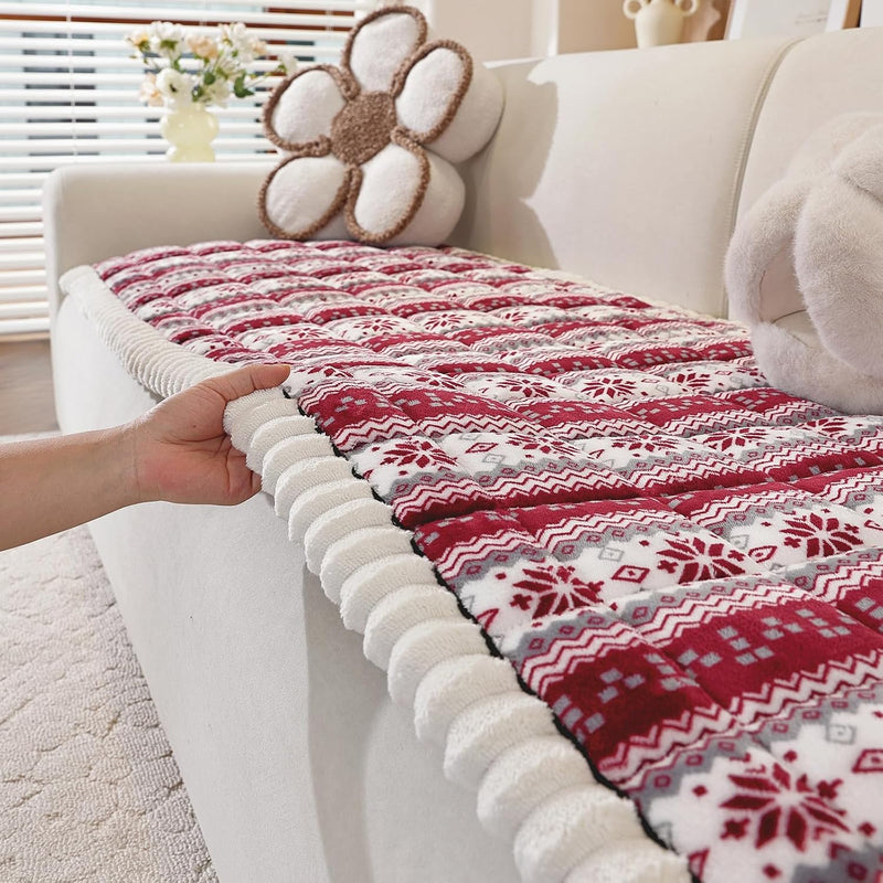Christmas Couch Cover, Christmas Plush Sofa Cover for Dog Pet 1PC